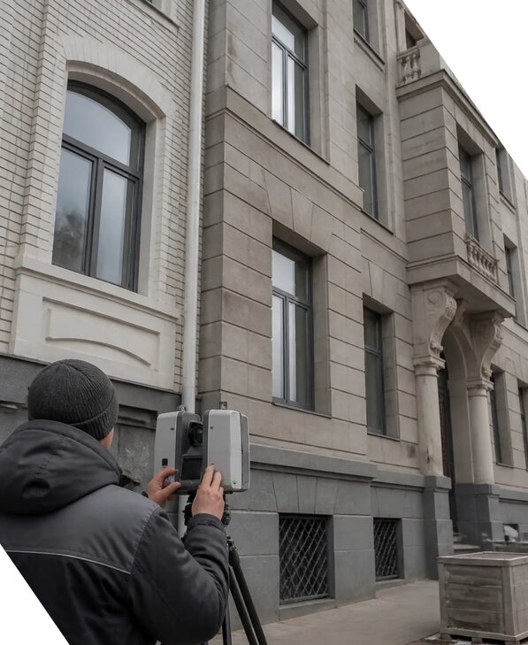 Лазерное сканирование фасадов зданий для обследования в Вольске